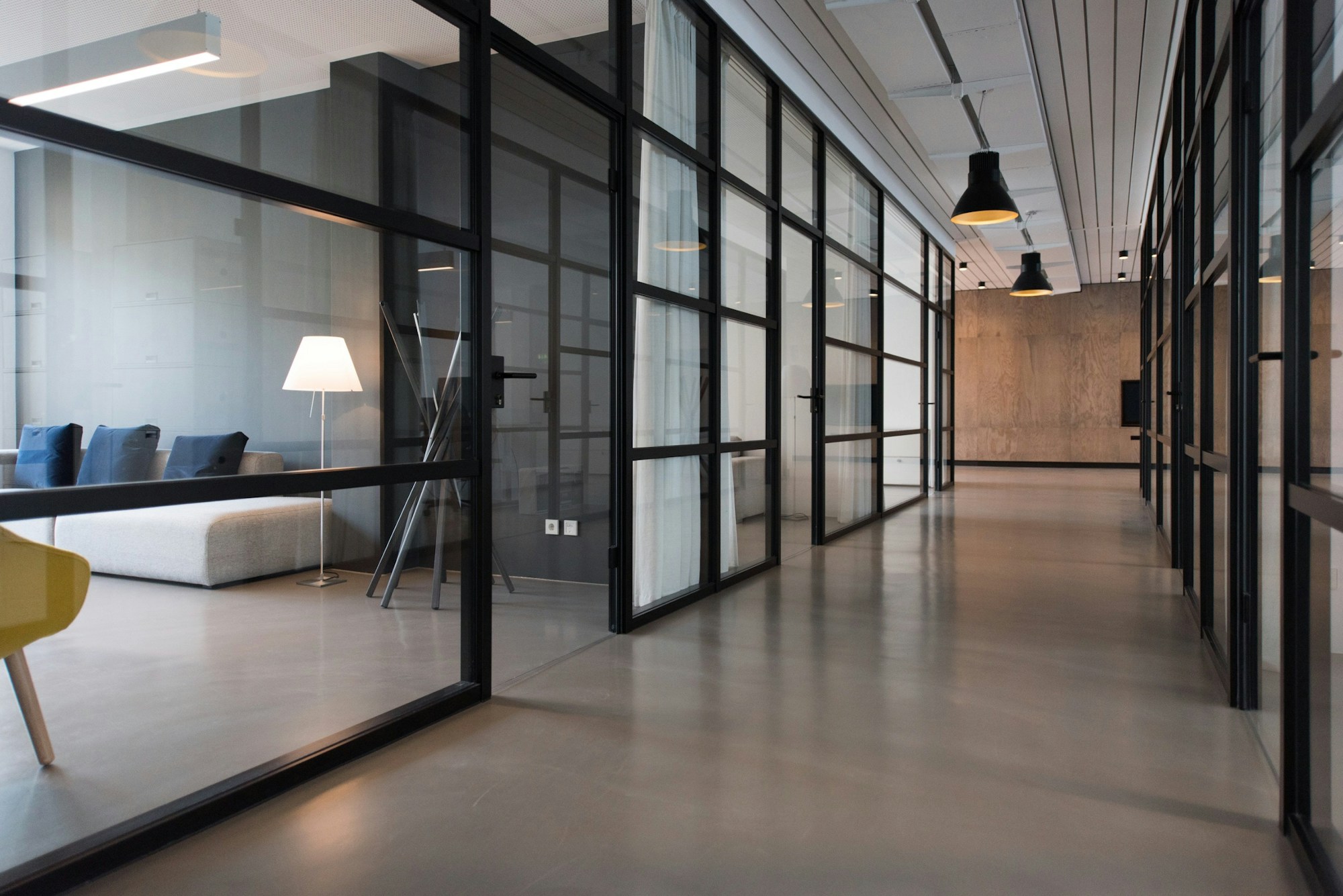 Quiet contemporary research office and meeting space
